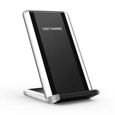 Qi induction charging station,10W-7.5W-5W fast wireless charger with transport border for iPhone XR/XS/XS MAX/8 8P